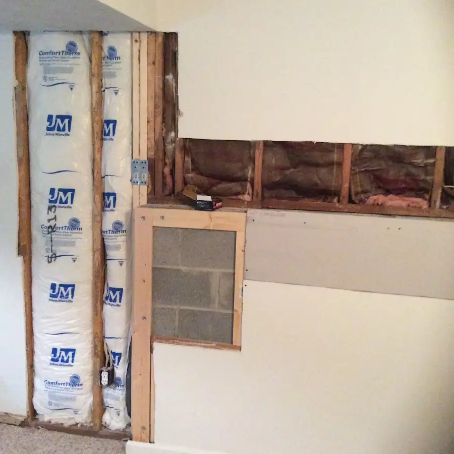 Wall insulation replacement during Basement Flood Cleanup in Ogden